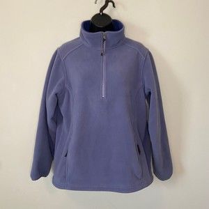 L.L. Bean 1/4 Zip Periwinkle Fleece Jacket Sweater Size Medium